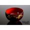 BLACK Yamanaka lacquerware Japanese bowl Golden Sakura blossoms