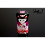 Decorative Japanese tea can Caddy Maiko Purple 20g Genmaicha