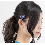 2 Set: Flower Japanese Kimono Pattern Hair pin Kikyou Purple