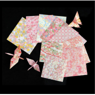 Premium Yuzen Washi Origami Paper Gold Pink designs 12 patterns