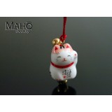 Cute good luck charm Maneki Neko - Japanese fortune cat with Pink ears ​