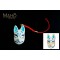 FOX Japanese KITSUNE mask  ⛩ Fushimi Inari ⛩ Lucky fortune mascot charm Asagi jewel