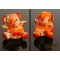 MADE IN JAPAN Kimono Chirimen crepe teddy bear keychain (orange)