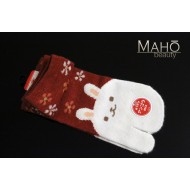Japanese design Angora Tabi socks: USAGi rabbit  22-25 cm Red