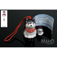 Japanese symbol of summer: SHIBA Inu Dog Wind chime Furin 柴犬親子 Wanko