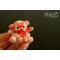 Little Japanese kimono Chirimen teddy bear with cute ribbon Peach