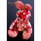 Japanese kimono Chirimen Rabbit – Usagi. Adorable design accessory red