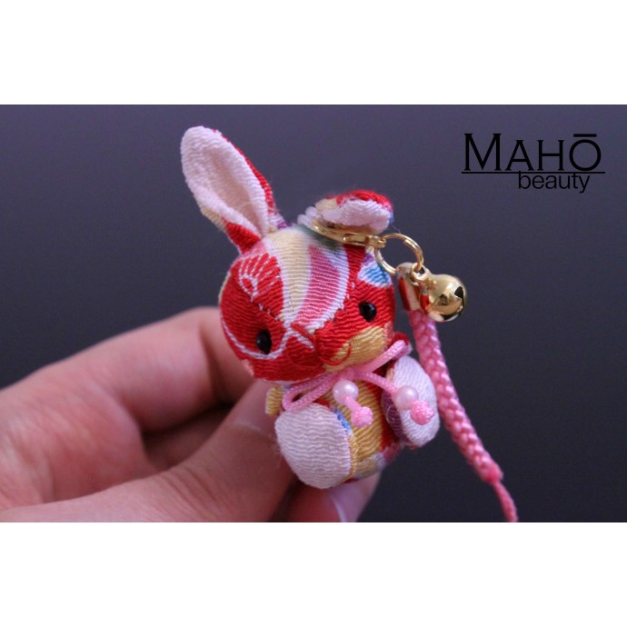 Little Japanese kimono USAGI bunny with cute ribbon red