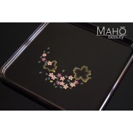 Made in Japan glossy lacquer tray: Sakura cherry blossoms