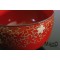 RED Yamanaka lacquerware Japanese bowl Golden Sakura blossoms