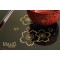 Made in Japan 30 cm glossy lacquer tray: GOLD Sakura cherry blossoms
