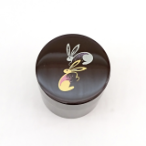 Decorative Made in Japan lacquer tea can Caddy Usagi Rabbits 幸うさぎ
