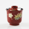 Echizen lacquerware Japanese cup bowl with cover: Maple and Sakura