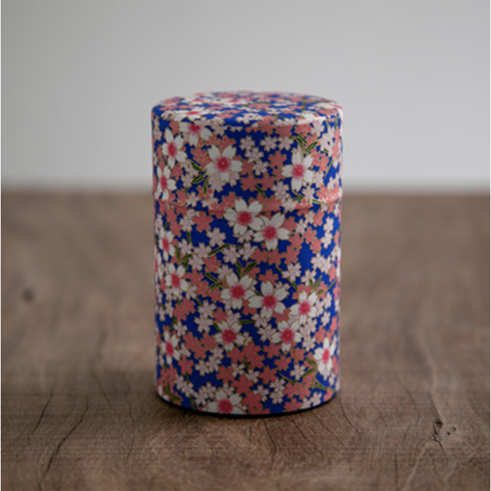 Decorative Japanese tea can Caddy Yuzen origami Kyozakura 京桜 Sakura 100g