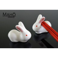 Japanese Shiro USAGI white Rabbit porcelain Chopstick Rest pink ears