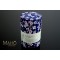 Decorative Japanese tea can Caddy Yuzen Washi origami Kyozakura 京桜 Blue Sakura 100g