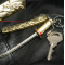 Miniature Japanese Samurai sword Katana with a key ring Golden Dragon