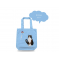 A4 Japanese Reusable Shopping Totte Bag WASABI MIYAKE SAN cat and wind chime