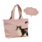 Wasabi Miyake San (Cat) Canvas Carry Reusable Shopping Totte Bag with zipper