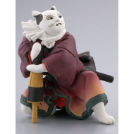Cat Japanese mini Ukiyoe statue figure Utagawa Kuniyoshi 猫久兵衛