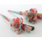 Glamorous kimono pattern JAPANESE hair clip "Rose" Blue/Red ブルー