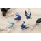 JAPANESE KANZASHI hair stick: Origami Crane Bird Tsuru 青 折鶴