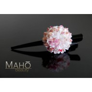 JAPANESE hair clip: Glamorous kimono pattern flower „White Dahlia“