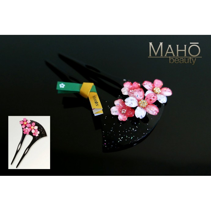 Original Japanese Sakura Cherry blossoms KANZASHI hair comb 桜
