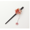 JAPANESE hair accessory - Kanzashi hair stick. Sakura with bouncy petals Red