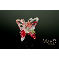 JAPANESE accessory – ornamental hair clip: kimono crepe in transparent acrylic “Butterfly” 