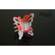 JAPANESE hair accessory – ornamental hair clip: kimono pattern in transparent acrylic “Butterfly” 
