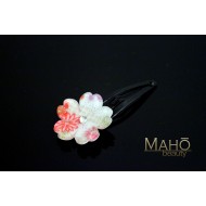Cherry flower Japanese Kimono Pattern Hair clip white