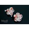 Chirimen crepe flower Japanese Kimono Pattern Hair clip white