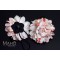 Beautiful Japanese Kimono Pattern Hair band gum Pink Dahlia