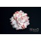 Beautiful Japanese Kimono Pattern Hair band gum White Dahlia flower