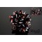 Charming Japanese Kimono Pattern Flower Hair clip black