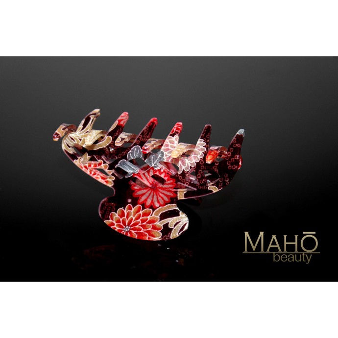 Modern series. Glamorous kimono pattern clip Purple