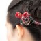 Glamorous kimono pattern JAPANESE hair clip "Rose" Black