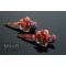 Glamorous kimono pattern JAPANESE hair clip "rose" Red