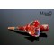 Glamorous kimono pattern JAPANESE hair clip "rose" Red