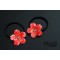 Adorable JAPANESE kimono crepe hair gum “RED Sakura” 