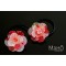Beautiful JAPANESE kimono crepe hair gum “White Tsubaki” 