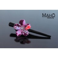 Cute JAPANESE kimono crepe hair clip “Violet Sakura” 