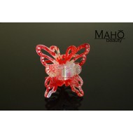 JAPANESE hair accessory – ornamental hair clip: kimono pattern in transparent acrylic “Butterfly” 