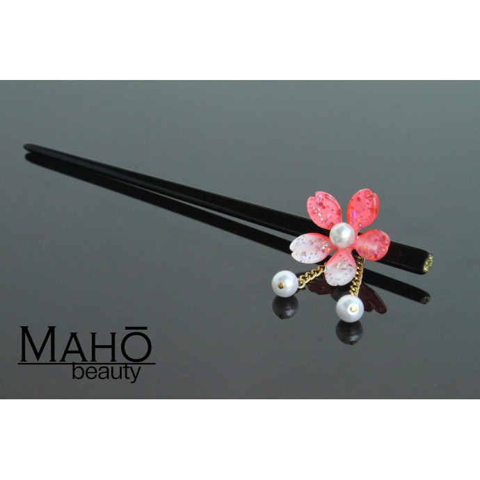 JAPANESE hair accessory – KANZASHI HAIRPIN: Sakura cherry tree PINK