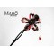 JAPANESE hair accessory - Modern Kanzashi hairpin. Sakura with bouncy petals. Black