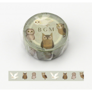 BGM Washi Masking Tape Craft Sticker Japanese pattern Fukurou Owls 7m