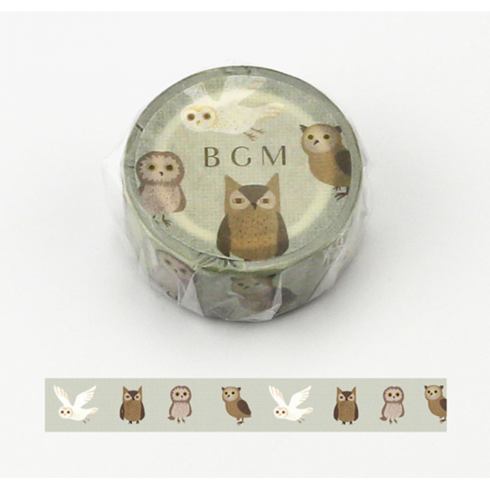 BGM Washi Masking Tape Craft Sticker Japanese pattern Fukurou Owls 7m