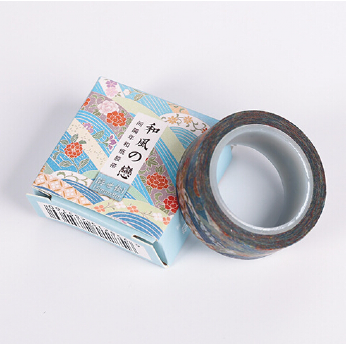 Kawaii Washi Masking Tape Craft Sticker Ukyo-e waves 8m