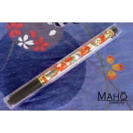 Akashiya Koto-Japanese Brush Pen With Beautiful Patterns - Red ribbons